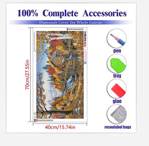 BOHADIY Diamond Painting Kits for Adults Rural Landscape Abstract 5D Diamond Art Kits for Adults, Large Size DIY Full Drill Paintings with Diamonds Gem Art Crafts for Home Wall Decor 16x27.5 Inch