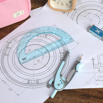 Mr. Pen- Geometry Compass and Protractor Set, 6 Inch Compass - color: Sky Blue, size: 1 Set