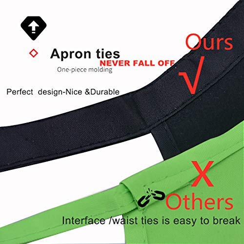 Total 15 PCS Mixed Plain Color Bib Aprons Bulk for Women Men Adult with 2 Front Pockets Chef Cooking Painting Baking(12colours,15pcs) - color: 12 Mixed Colours- 15 Pcs Total