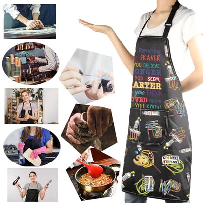 MBMSO Painting Artist Apron with Pockets Artist Painter Gifts Art Lover Gift for Art Teacher Student Painter Apron Waterproof - color: Braver Art Apron-b2