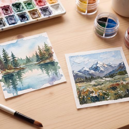 80 Sheets Square Watercolor Paper 4 x 4 Inch, White Water Color Paper - size: 4×4 inch