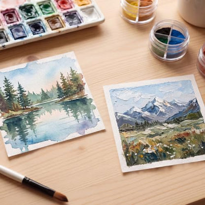 80 Sheets Square Watercolor Paper 4 x 4 Inch, White Water Color Paper - size: 4×4 inch