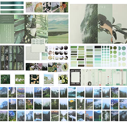 Tenare 114 Pcs Aesthetic Scrapbook Kit DIY Junk Journaling Supplies Scrapbooking Materials for Bullet Junk Journal, Art Journaling, Vintage Collage Album Gift for Adults Women Beginner(Nice Style) - style: Nice Style