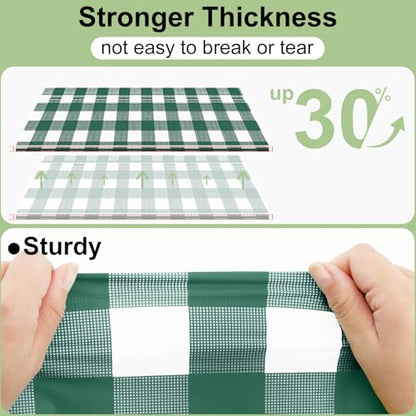 misaya 4 Packs 54 x 78 Inch Buffalo Disposable Table Cloth, Waterproof Plastic Tablecloth, Rectangle Hunter Green and White Checkered Table Covers for Picnic, Birthday, Party, Back to School - color: Hunter Green and White, size: 54" X 78"