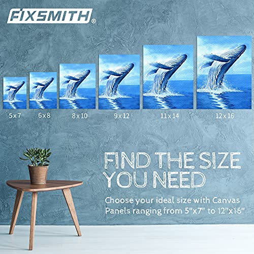 FIXSMITH Canvas Boards for Painting 9x12 Inch, Super Value 12 Pack White Blank Canvas Panels, 100% Cotton Primed, Painting Art Supplies for Professionals, Hobby Painters, Students & Kids - size: 9"×12"
