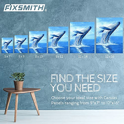 FIXSMITH Canvas Boards for Painting 9x12 Inch, Super Value 12 Pack White Blank Canvas Panels, 100% Cotton Primed, Painting Art Supplies for Professionals, Hobby Painters, Students & Kids - size: 9"×12"