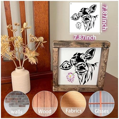 15 Piece Farmhouse Stencils - Reusable Farm Animal Stencils Template for Painting on Wood, Furniture, Fabric, Wall & DIY Crafts (Chicken, Cow, Pig, Horse) - style: 15 Farm animal