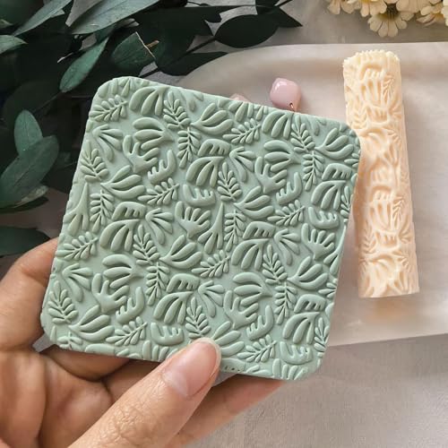 Polymer Clay Texture Roller Work with Polymer Clay Cutters for DIY Earrings Jewelry Making Craft Supplies (GZ044)