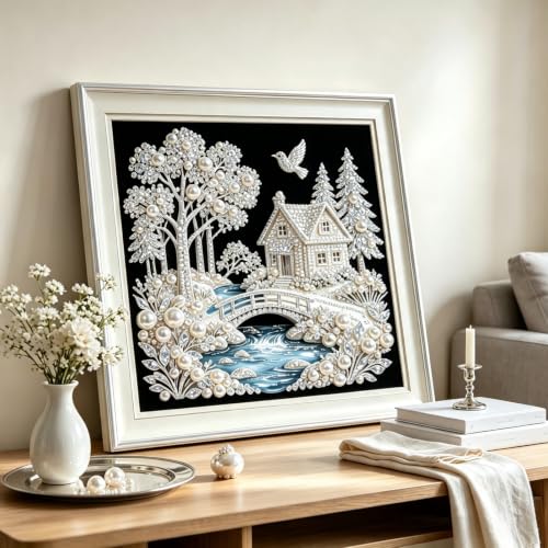 Pearl Cottage Riverside Diamond Painting Kits for Adults,5D Diamond Art - color: PL25-1