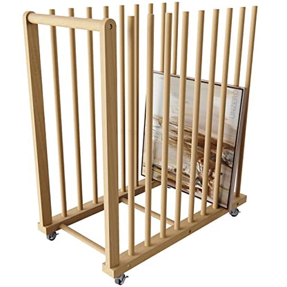 Art Storage Rack, Art Canvas Storage, Canvas Boards Rack Art Storage with Handle & Caster Wheels for Drawing Board, Panel, Paper Pad for Art Studios, Artworks, Gallery - size: 16"D x 29.5"W x 30"H