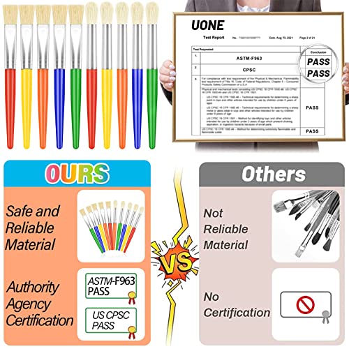 Anezus 30 Kids Paint Brushes Set with Jumbo Round Watercolor and Large Flat Craft Brushes - size: 6 1/4inch