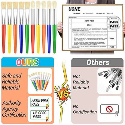 Anezus 30 Kids Paint Brushes Set with Jumbo Round Watercolor and Large Flat Craft Brushes (Pack of 2) - size: 6 1/4inch (Pack of 2)