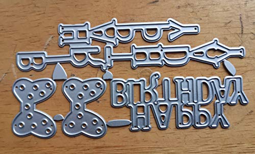 Letter Happy Birthday Thank You Mr&Mrs Best Wishes Happy Anniversary Heart Metal Cutting Dies Stencil DIY Scrapbooking Embossing Tool DIY Paper Cards Album Decoration (Happy Birthday) - style: Happy Birthday