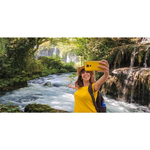 15x10ft Vinyl Green Forest Backdrops for Photography Background Mountain and Water Landscape Beautiful Waterfall and River Ancient Tree Outdoor Explore Holiday Backdrop Photo Studio - size: 15x10ft