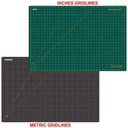 NEWBRAUG 24'' × 36'' Large Self Healing Gridded Rotary Cutting Mat, Big Double Sided 5-Ply Cutting board for Sewing, Quilting, Craft, Fabric & Scrapbooking(Green/Black)… - color: Green & Black, size: 24"L x 36"W