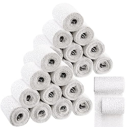 Newwiee 24 Rolls Plaster Cloth Gauze Bandages Rolls Bulk, White | Plaster Strips with 2 Sizes, 3 x 106 Inch, 4 x 106 Inch, for Body Cast, Craft Projects, Mask Making, Scenery Art