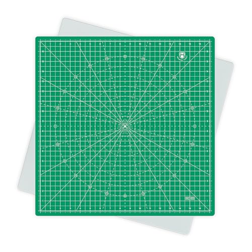 Headley Tools 17"x17" Rotating Cutting Mat, Self Healing Mat with 360-Degree Rotation & Anti-Slip Base, Sewing Board Cutting Mat Perfect for Fabric Quilting Leather Hobby Project, Green - color: Green, size: 17"L x 17"W