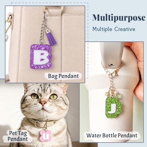 2 Pcs Alphabet Keychain Resin Molds, A-Z Letter Silicone Mold Kit