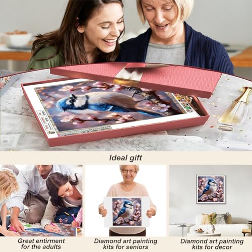 Acudotr Bird Diamond Art Kits for Adults, DIY Home Decor, 12x12 Inch | 5D DIY Diamond Painting kits, Full Round Drill Design, Easy for Beginners, Complete Tools Set, Prefect Handmade Gift
