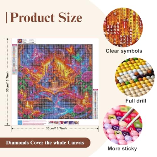 5D Dream Book Castle Diamond Painting Kits for Adults 13.7x13.7 Inch - color: KM1235-1