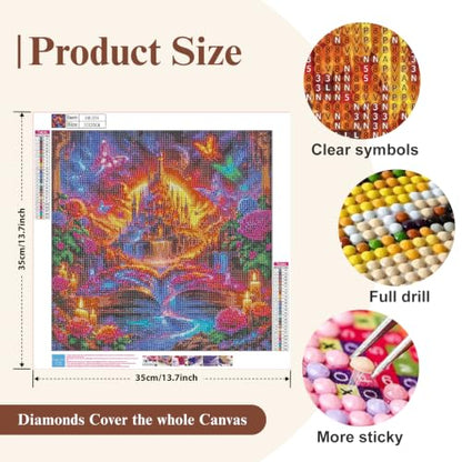 5D Dream Book Castle Diamond Painting Kits for Adults 13.7x13.7 Inch - color: KM1235-1