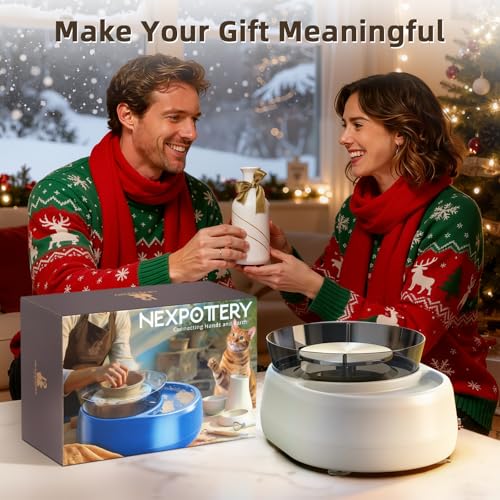 Pottery Wheel for Beginners - Upgraded Pottery Wheel with 6" Turntable with Two-Way Rotation, 2.2lb Clay, Art Supplies Sculpting Tools, Craft Gifts for Teens Kids Adults (Grey) - color: Grey