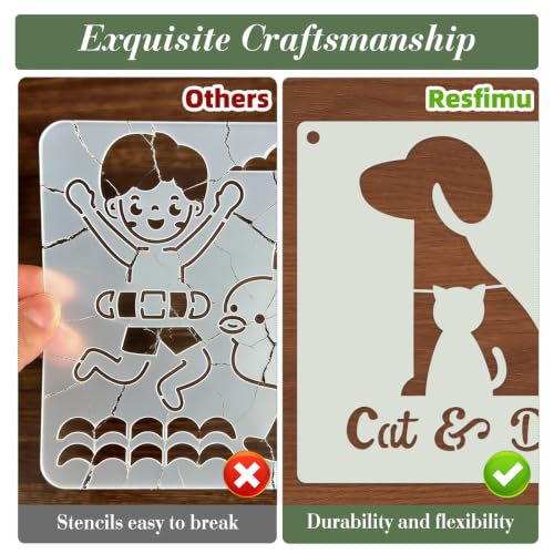 Pet Stencils for Crafts Reusable 25Pcs Stencils(5.9X5.9 Inch) - color: Pet