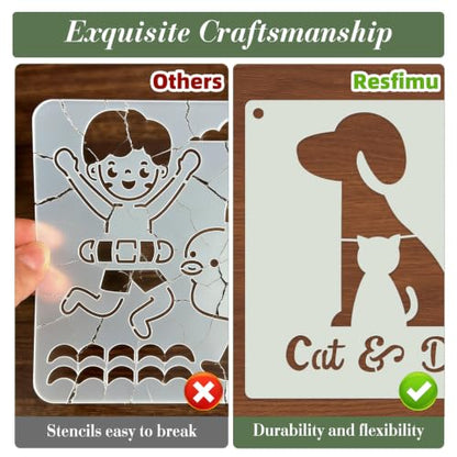 Pet Stencils for Crafts Reusable 25Pcs Stencils(5.9X5.9 Inch) - color: Pet