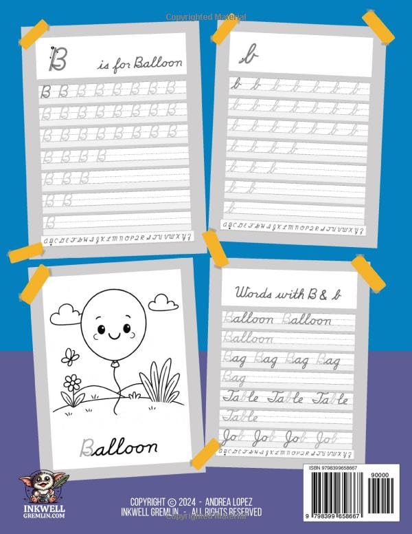 Cursive Workbook for Kids Ages 8-12: Handwriting Practice Book for Children - 3 in 1 Letters, Words & Sentences
