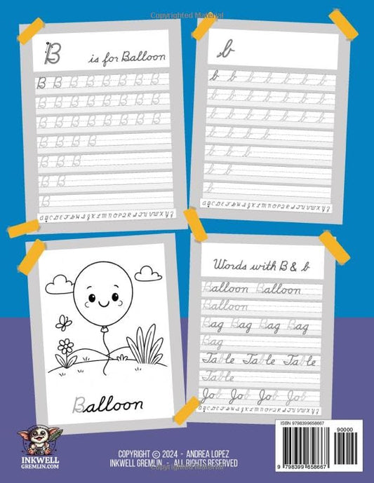 Cursive Workbook for Kids Ages 8-12: Handwriting Practice Book for Children - 3 in 1 Letters, Words & Sentences