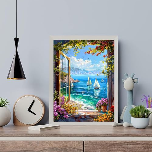 Arttoplus Beach Paint by Numbers Kit for Adults Beginner 16x20 inch - color: MT22035-US