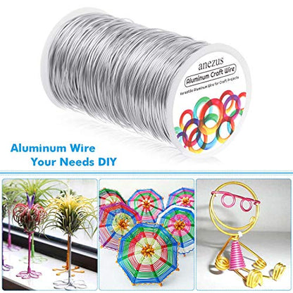 Anezus Bendable Craft Metal Wire - 540 Feet, 18 Gauge Flexible Beading Wire for Wreath Making, Jewelry Making, Floral (Silver, 1mm) - size: 18 Gauge(1 mm)