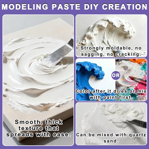 Modeling Paste Kit, Texture Paste Paint for Craft, Modeling Craft Set,Sculpture Art Kit, Perfect for Christmas, Halloween, Thanksgiving & New Year Gifts - color: Modeling Paste Kit