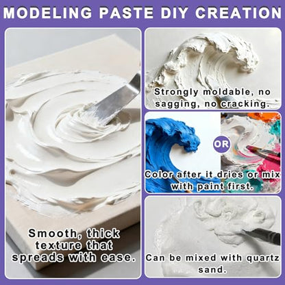 Modeling Paste Kit, Texture Paste Paint for Craft, Modeling Craft Set,Sculpture Art Kit, Perfect for Christmas, Halloween, Thanksgiving & New Year Gifts - color: Modeling Paste Kit
