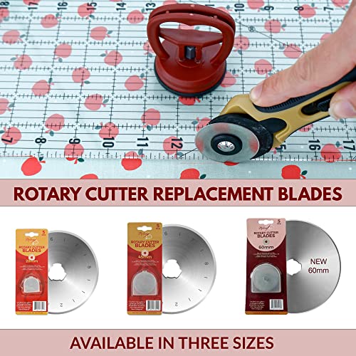 Madam Sew 45mm Rotary Cutter Replacement Blades, 5 Tungsten Steel Blades | Cuts Thick Layers of Fabric, Felt, Leather and Vinyl – Compatible with Fiskars, Olfa, Clover and Other Brands - size: 45mm blades