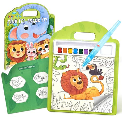 JoyCat Find & Color Paint with Water Coloring Books for Toddlers | Seek and Find Learning Activity, Animal No Mess Arts & Crafts Kids Toys Ages 3-5 & 4-8, Birthday Gifts for Boys & Girls - style: Animals