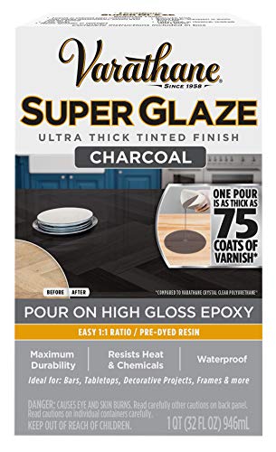 Varathane 363902 Super Glaze Pour-On High Gloss Epoxy, Quart, Charcoal - color: Charcoal