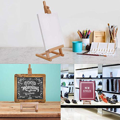 U.S. Art Supply 16" Mini Tabletop Wooden H-Frame Studio Easel | Artist Adjustable Painting and Display Stand, Holds Up to 12" Canvas - Portable Table Top Easel for Painting, Artwork