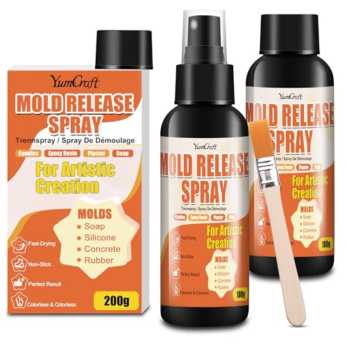 7 oz Silicone Mold Release Spray, Water Based Odorless Fast Drying Releaser, Non-Stick No Oily Residue for Epoxy Resin, Candle Making, Soap, Plaster, Silicone & Plastic Molds, Extend Mold Lifespan