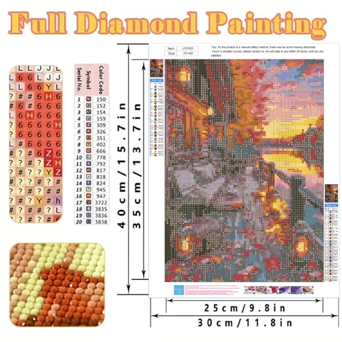 KYOQFVN 5D Diamond Art Kits for Adults House Lakes, Landscape Diamond Painting Art Nature Scenery, DIY Full Round Drill Diamond Painting gem Art for Adults, Home Wall Decor 12 x 16 Inch - color: JX0420-US