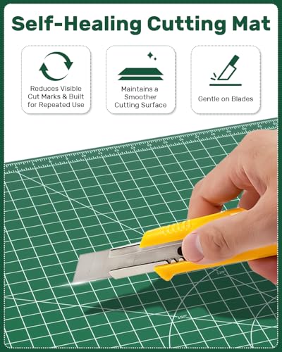 Self Healing Cutting Mat, 11" x 17", Double-Sided Rotary Cutting Mat for Sewing, Quilting, Scrapbooking & Craft, Craft Cutting Board for Hobby Use(A3) - size: 17"L x 11"W