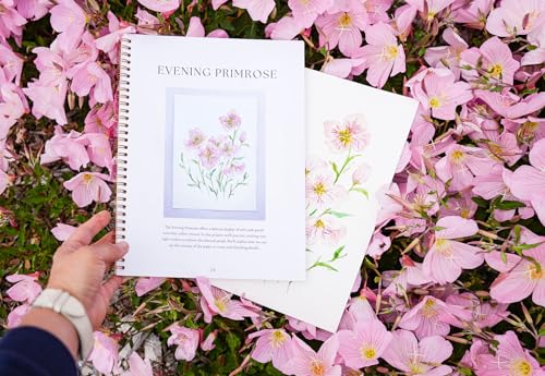 Wildflower Watercolor Workbook with Real Cold Press Cotton Watercolor Paper, Pre-Outlined Designs, Step-by-Step Instructions & Online Videos – Premium Botanical Art Book for Adults & Beginners - style: Wildflower