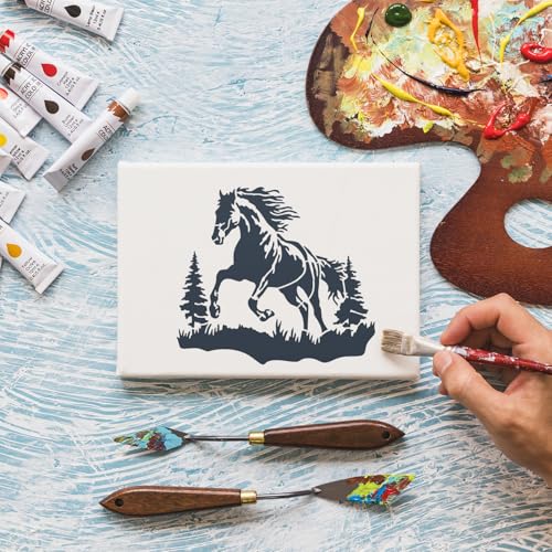 Forest Animal Stencils Bear Deer Wood Burning Stencils 6" | Reusable Wildlife Mountain Pine Tree Stencil for Painting on Wood Wall Fabrics DIY Crafts - style: Forest Animal