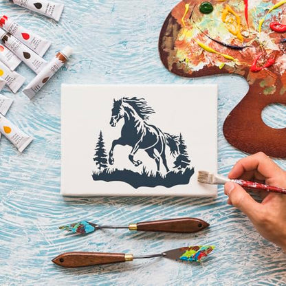 Forest Animal Stencils Bear Deer Wood Burning Stencils 6" | Reusable Wildlife Mountain Pine Tree Stencil for Painting on Wood Wall Fabrics DIY Crafts - style: Forest Animal