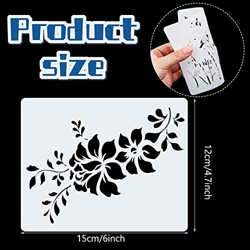 Marspark 20 Pcs Wildflower Stencils, Rectangular Style, 6 x 4.7 Inch - size: 6 x 4.7 Inch, style: Rectangular Style