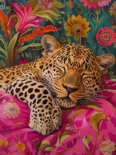 Diamond Art Kits for Adults,Relaxing Cheetah Diamond Painting Kits 12x16in | Diamond Painting Kit - Sparkling Full Drill Design Perfect for Home Decor, Holiday Gifting, And Relaxing Crafting 12x16inch - color: DP04796