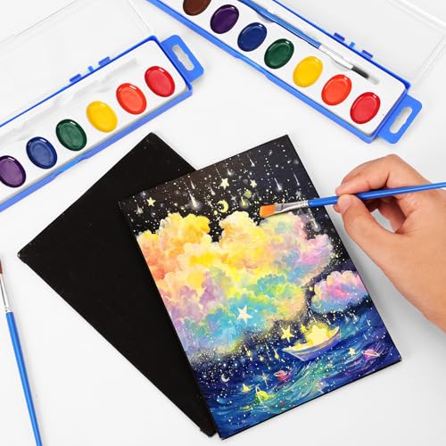 ESRICH 5x7 Canvas for Painting, 12 Pack Small Canvases for Painting Canvas Primed Acid-Free Black Canvas Panels for Oil, Acrylic Paint and Tempera. - size: black canvas 5x7in 12pack
