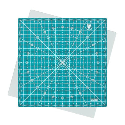 Headley Tools 12"x12" Rotating Cutting Mat, Self Healing Mat with 360-Degree Rotation & Anti-Slip Base, Sewing Board Cutting Mat Perfect for Fabric Quilting Leather Hobby Project, Turquoise - color: Turquoise, size: 12"L x 12"W
