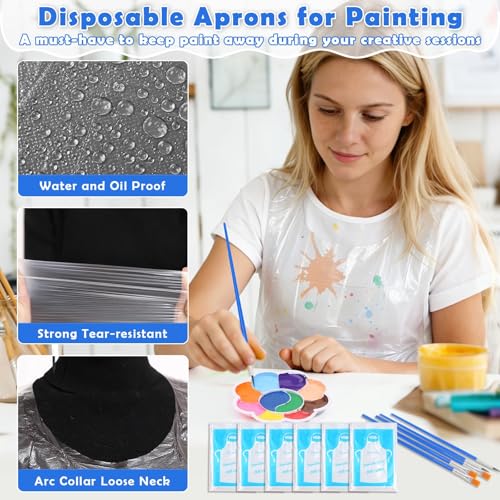 6 Pack Paint and Sip Kit for Adults Girls Night, 8x10In Canvas Painting Kit | Flat Canva Boards with Easel Stands, Mini Acrylic Paint, Brushes, Paint Party Supplies, Date Night Painting Kit for Couples