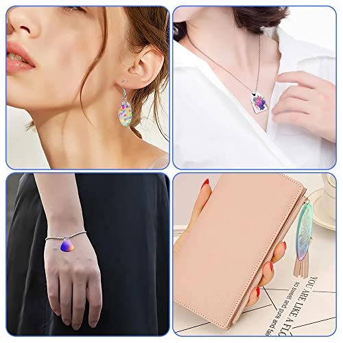 SENHAI 12 Pcs Resin Jewelry Molds with 340 Pcs Earring Accessories, Variety Size Earring Resin Molds with Hole, Resin Earring Molds Silicone for Making Jewelry, Earrings, Pendants